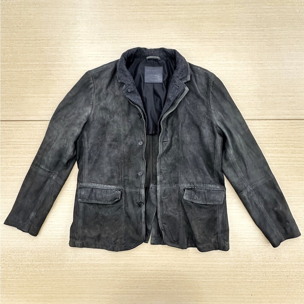 AllSaints Survey Double Layered Leather Blazer